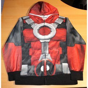 Deadpool Mens Zip Up Hoodie Classic Costume Sublimated Allover Image Small